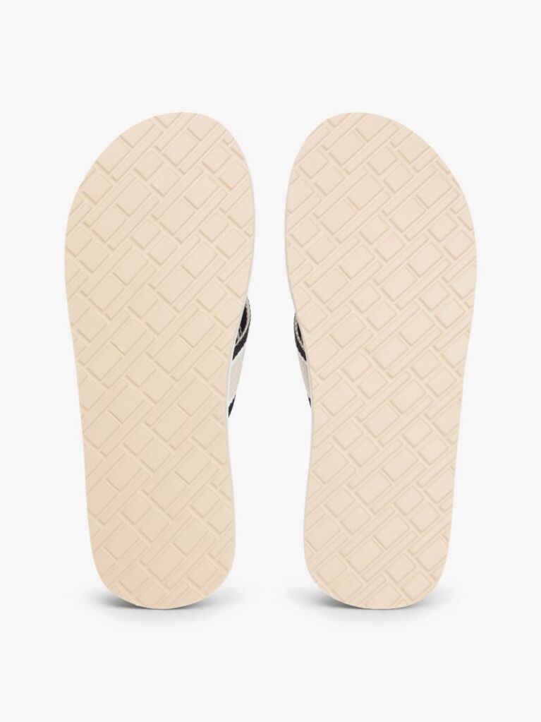 Black Webbing Strap Logo Flip-Flops  Men