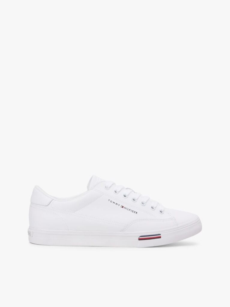 White Signature Midsole Lace-Up Trainers With Leather  Men