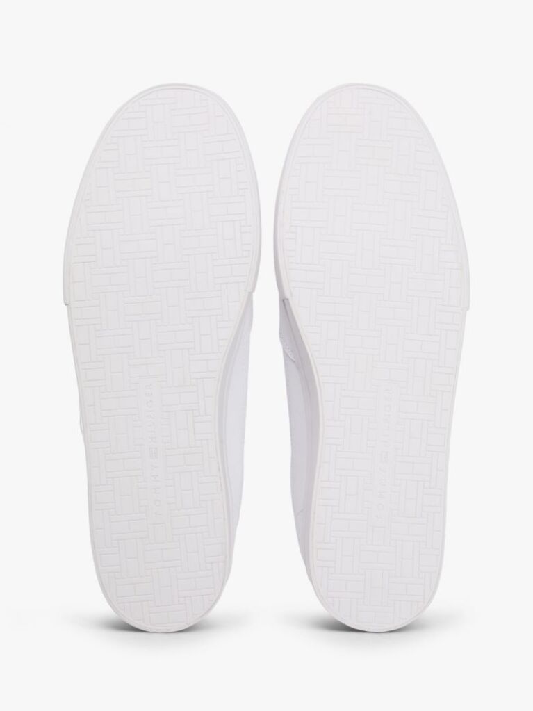 White Signature Midsole Lace-Up Trainers With Leather  Men