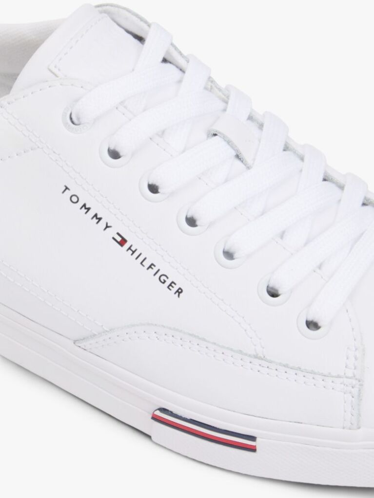 White Signature Midsole Lace-Up Trainers With Leather  Men