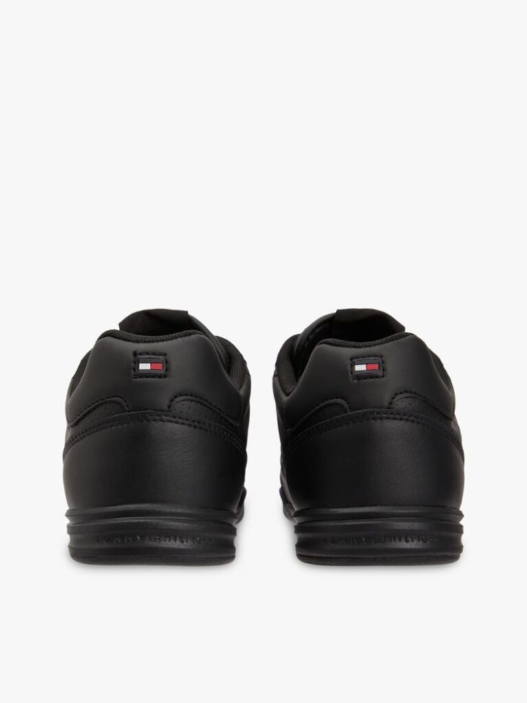 Black Contrast Heel Trainers With Leather  Men