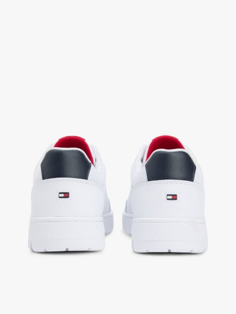 White Fine Cleat Basketball Trainers With Leather  Men