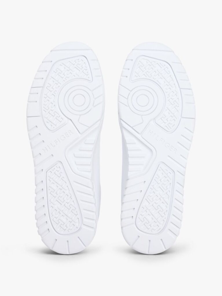 White Fine Cleat Basketball Trainers With Leather  Men