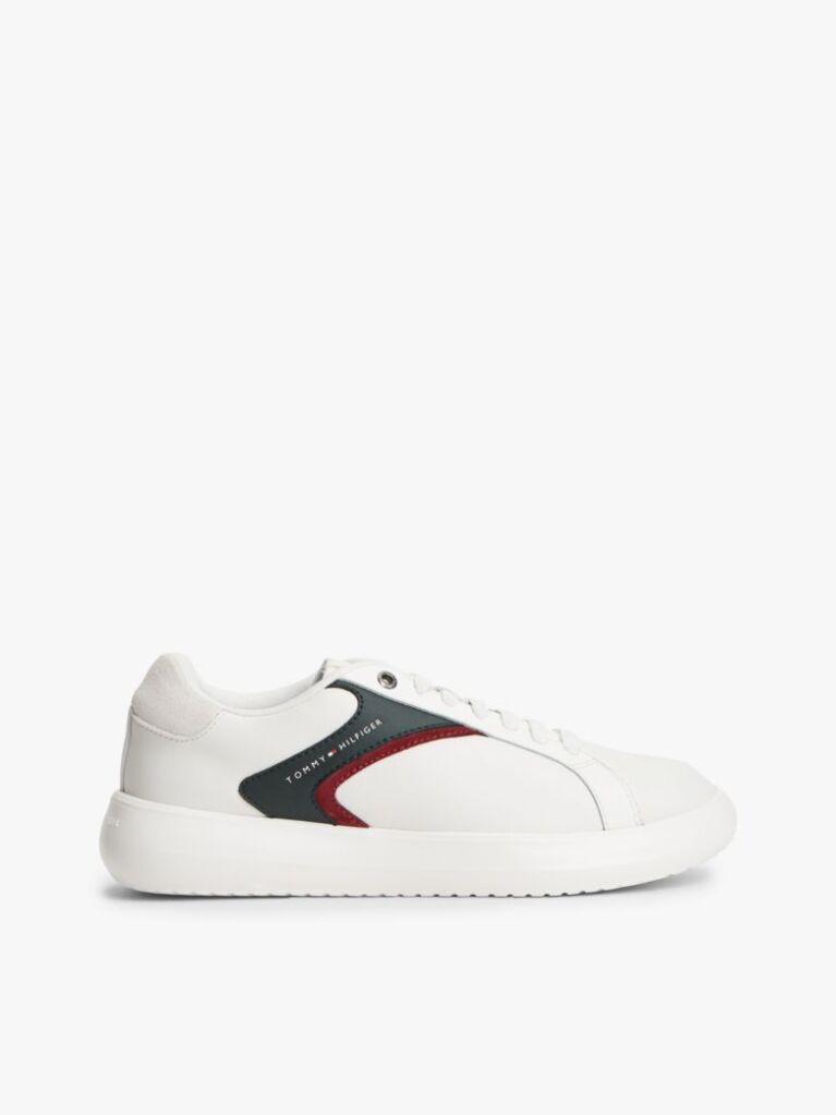 White Leather Cupsole Trainers  Men