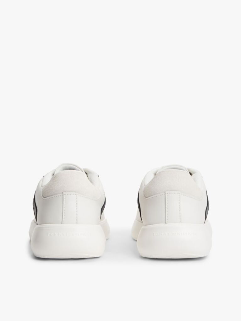 White Leather Cupsole Trainers  Men