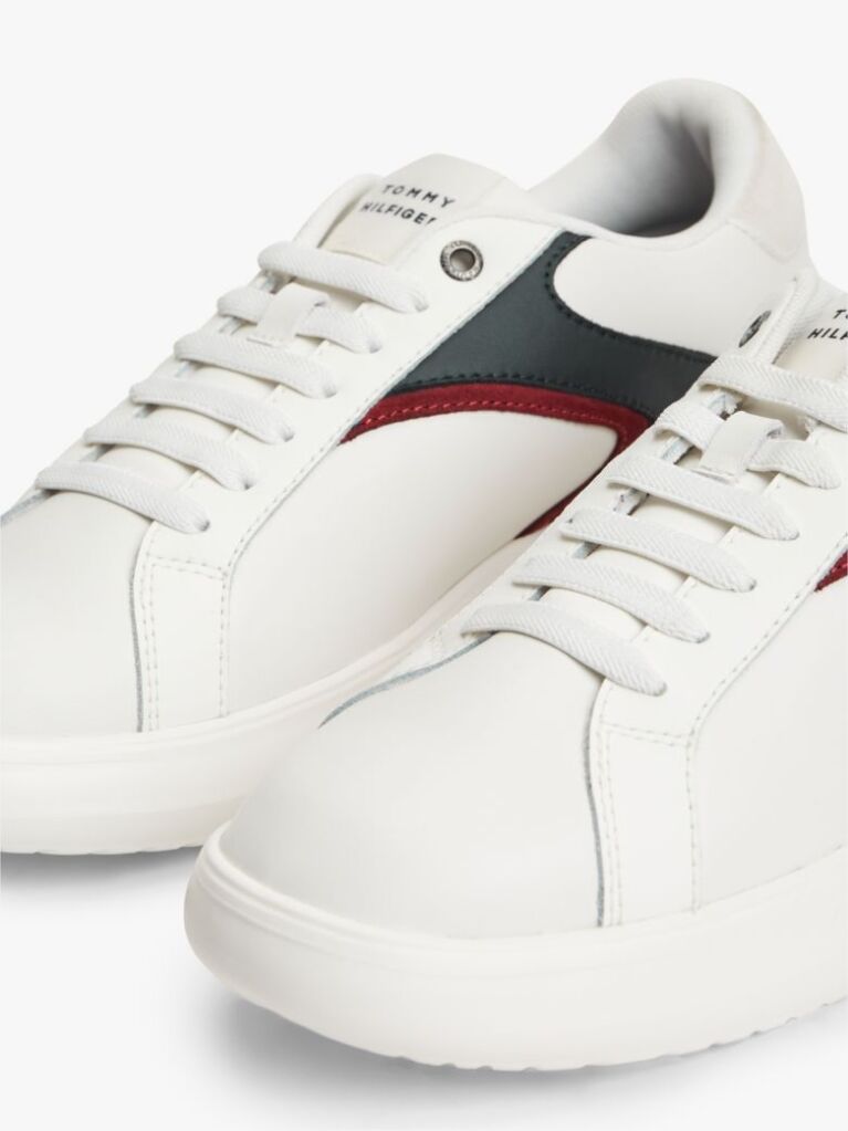 White Leather Cupsole Trainers  Men