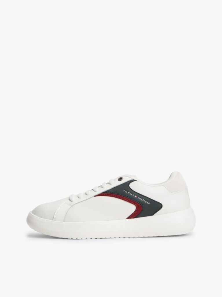 White Leather Cupsole Trainers  Men