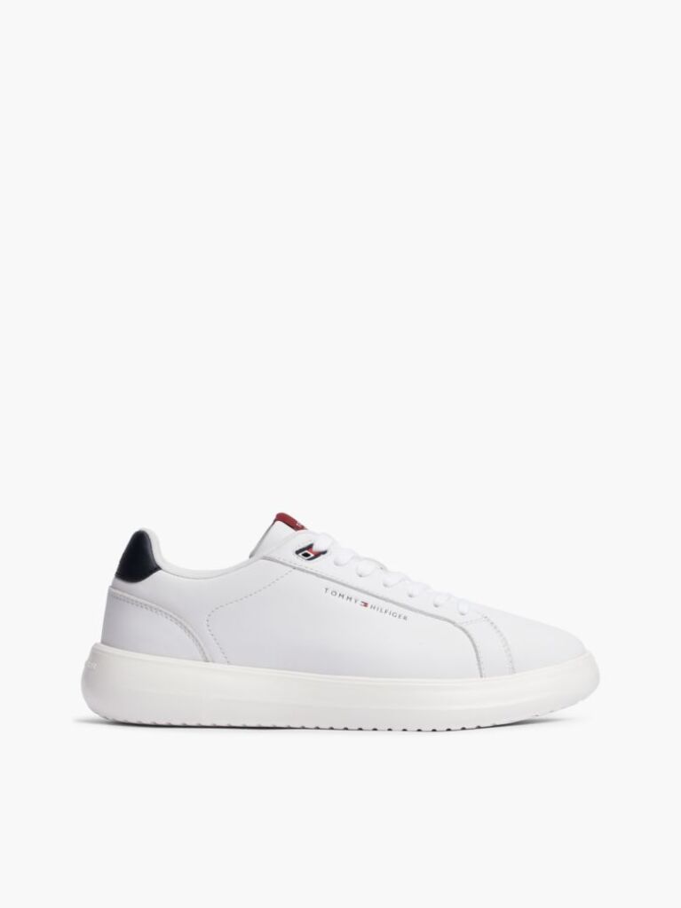 White Chunky Leather Trainers  Men