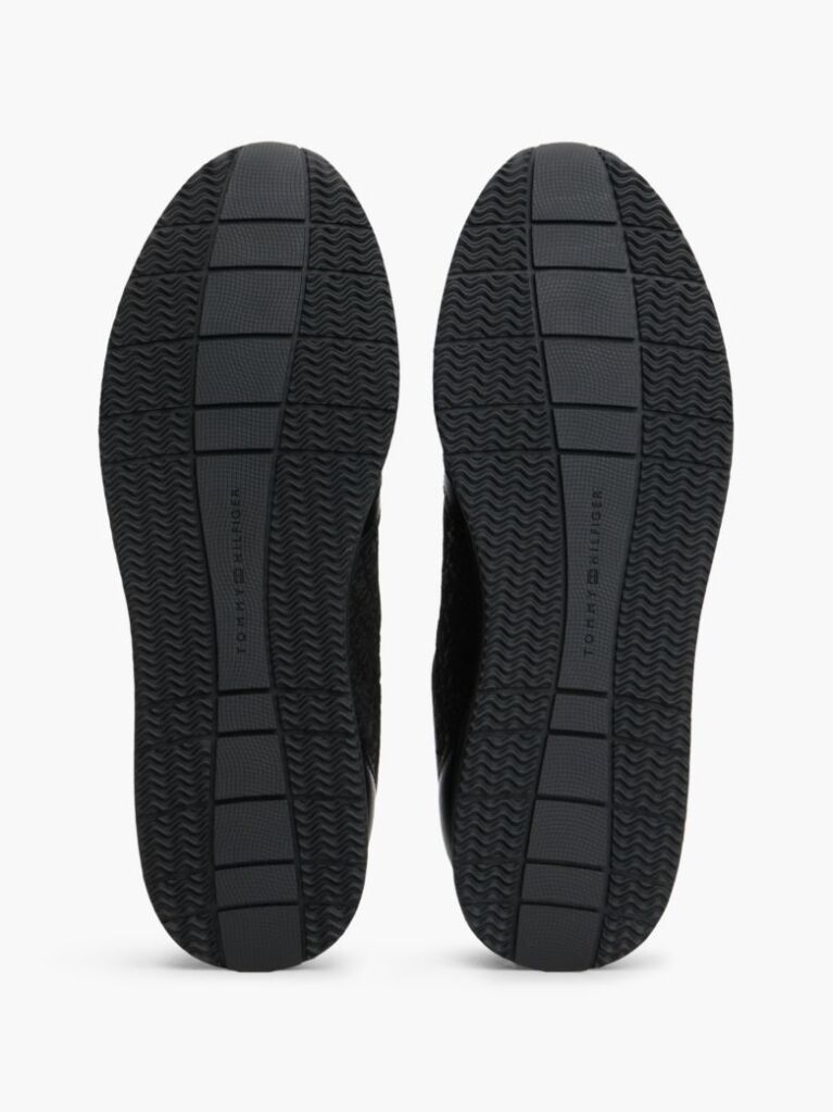 Black TH Monogram Leather Runner Trainers  Men