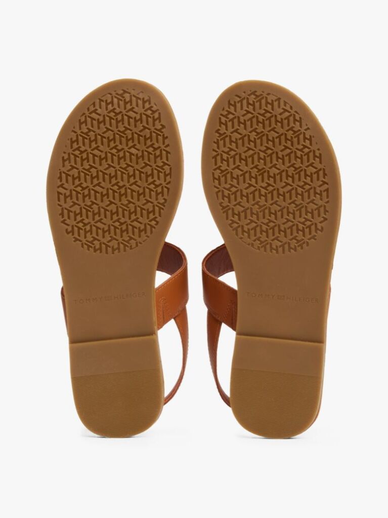 Brown Leather Toe Post Sandals  Women