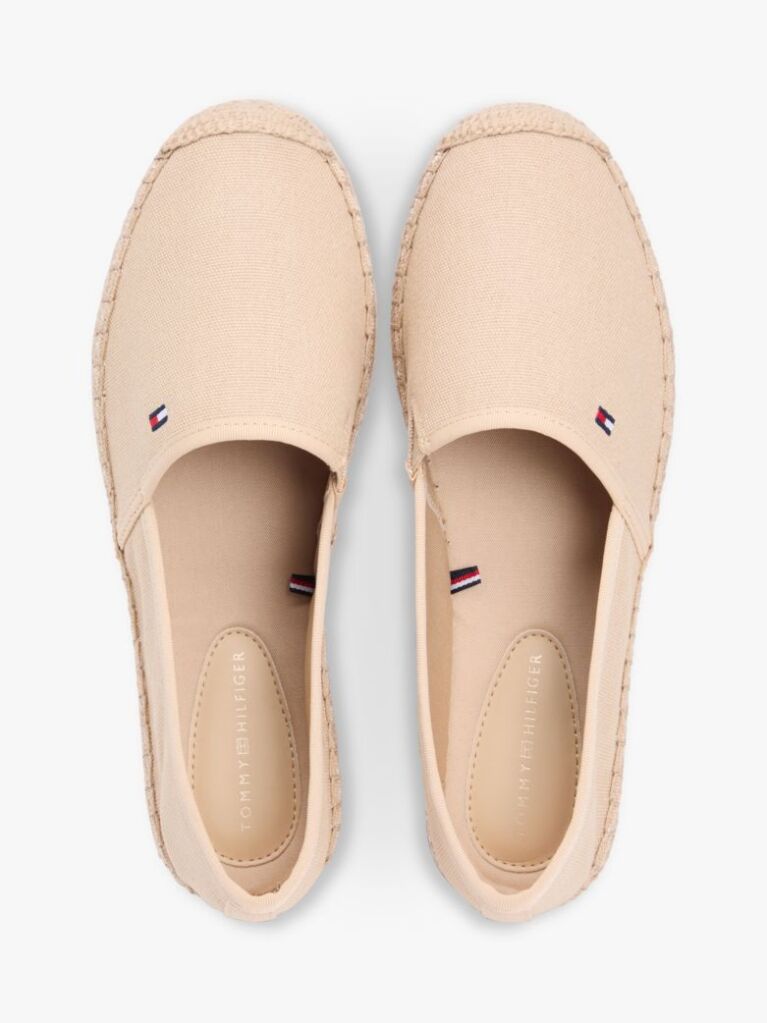 Beige Flag Embroidery Canvas Espadrilles  Women
