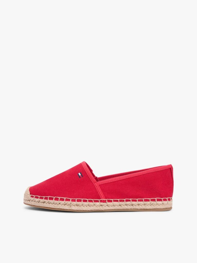 Red Flag Embroidery Canvas Espadrilles  Women