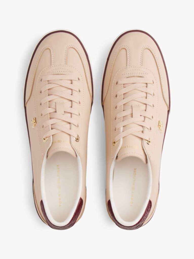 Pink Leather TH Monogram Lace-Up Trainers  Women