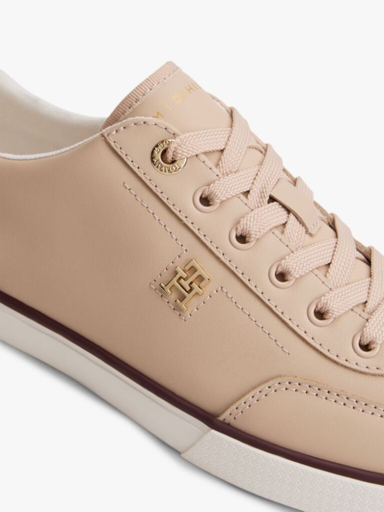 Pink Leather TH Monogram Lace-Up Trainers  Women