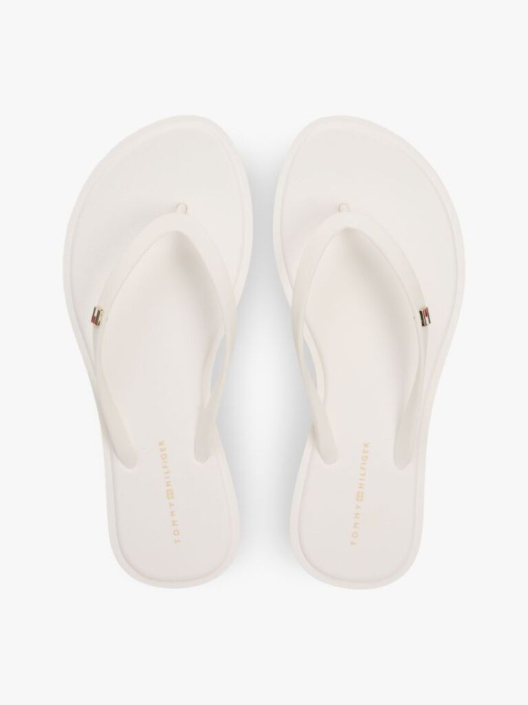 White Chic Enamel Flag Flip-Flops  Women
