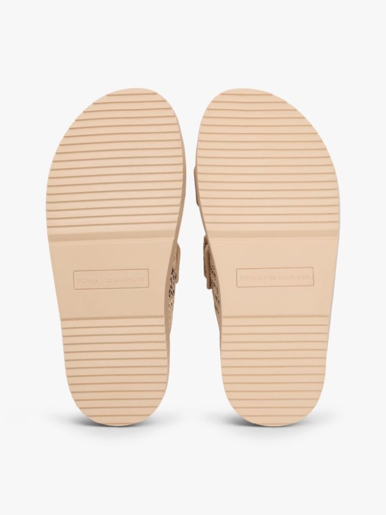 Multi Raffia TH Monogram Double Strap Sandals  Women