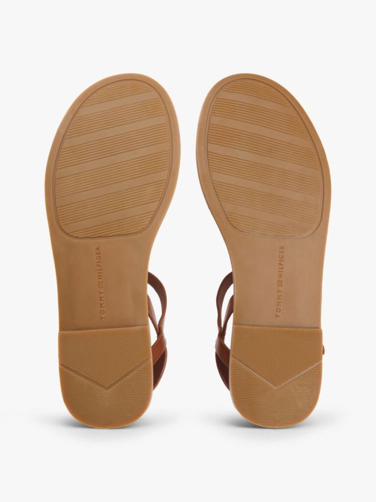 Brown Leather TH Monogram Strap Sandals  Women