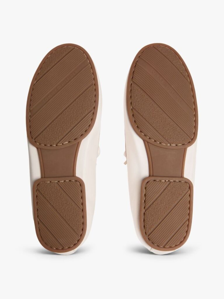 Beige Leather TH Monogram Boat Shoes  Women