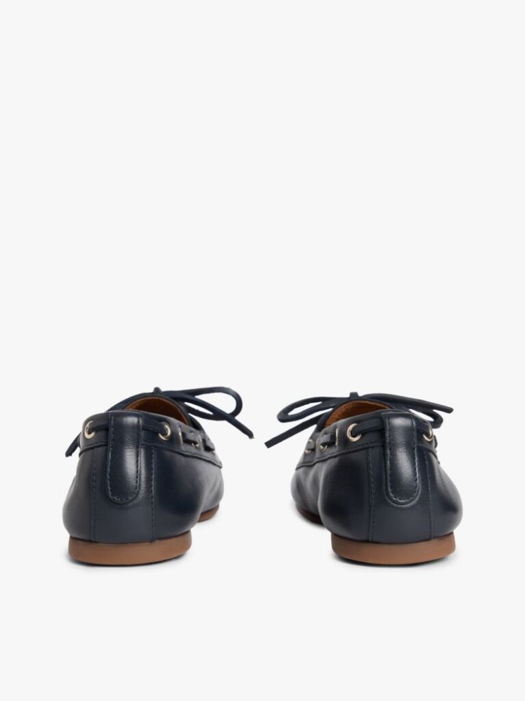 Blue Leather TH Monogram Boat Shoes  Women