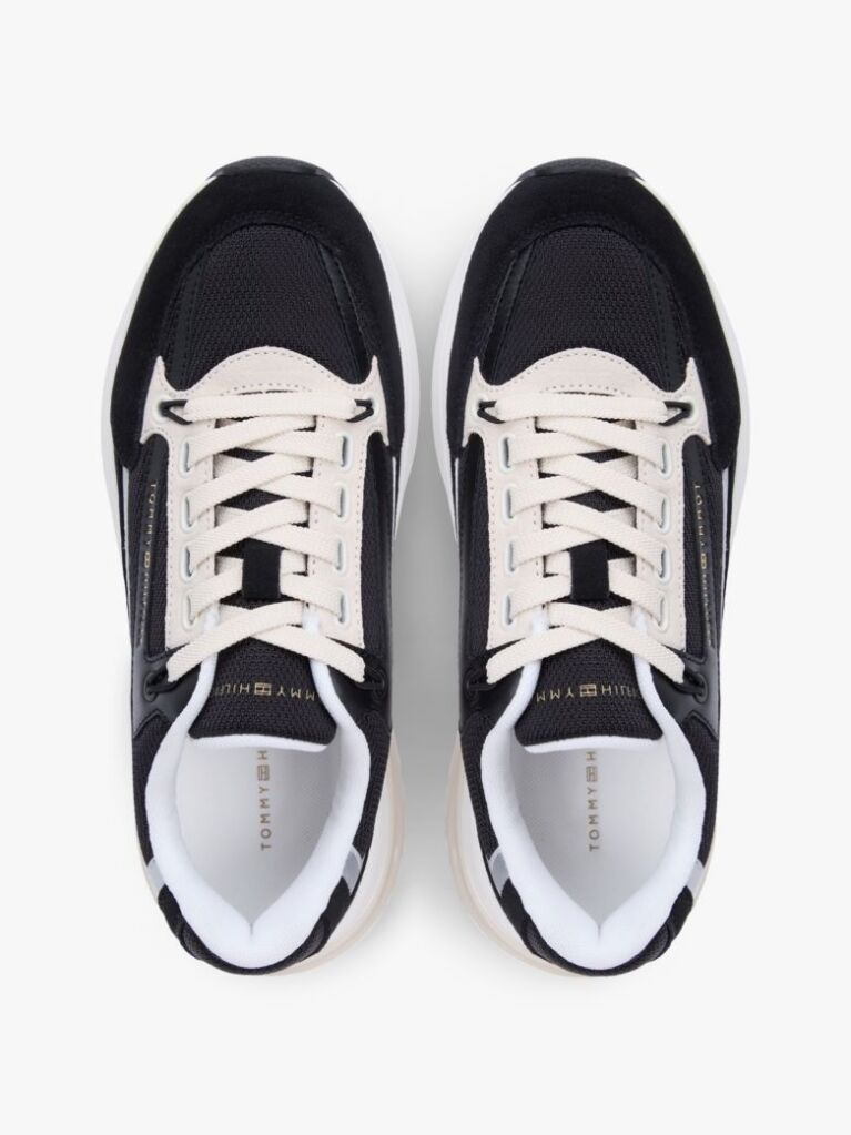 Black Suede Chunky Lace-Up Trainers  Women