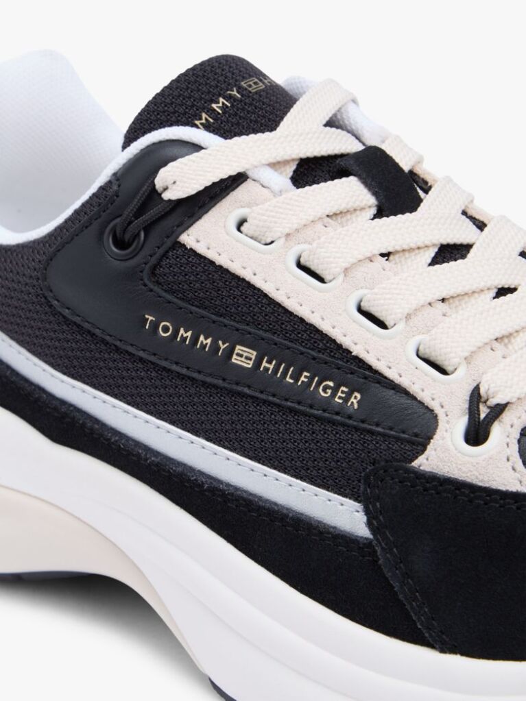 Black Suede Chunky Lace-Up Trainers  Women