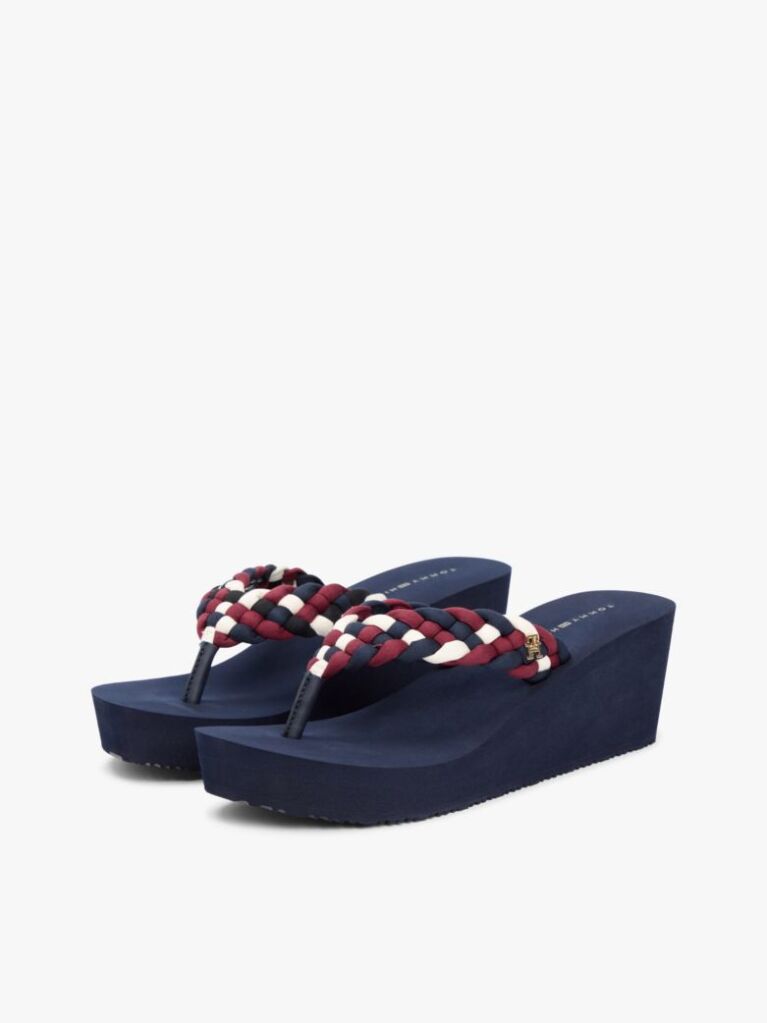 Multi Braided Strap Wedge Flip-Flops  Women