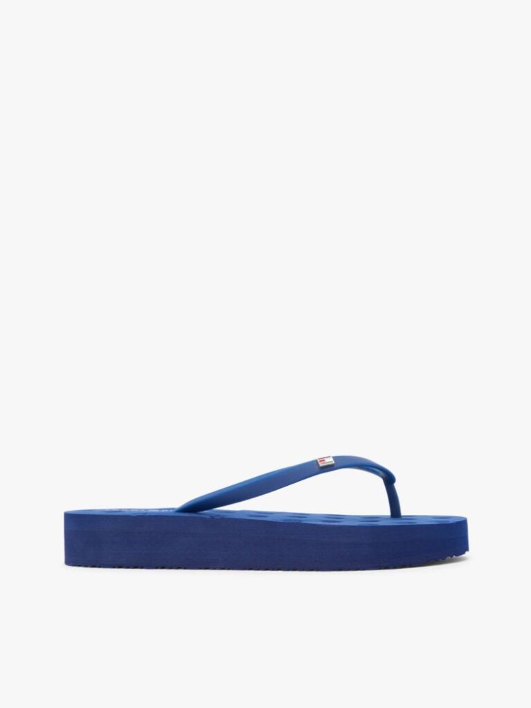 Blue Repeat Logo Platform Flip-Flops  Women