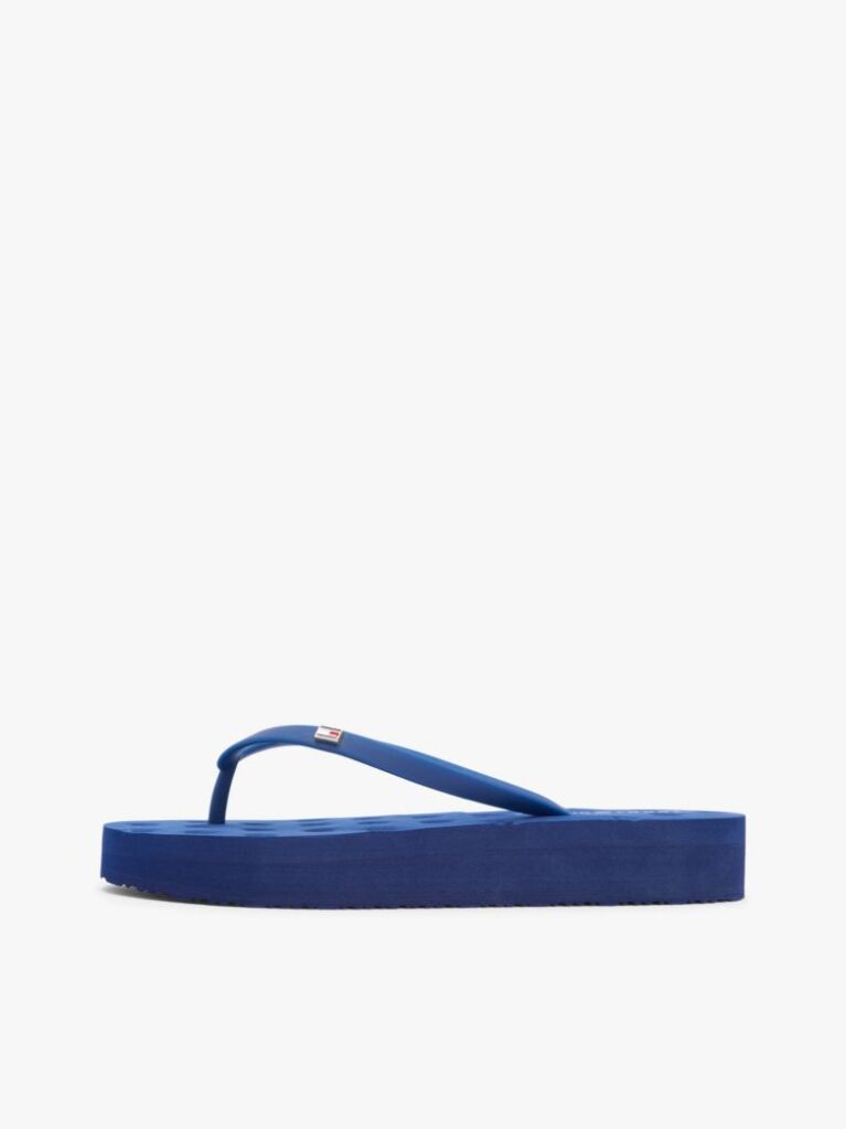 Blue Repeat Logo Platform Flip-Flops  Women
