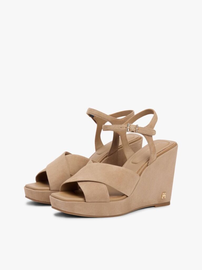 Brown Suede High Wedge Heel Sandals  Women