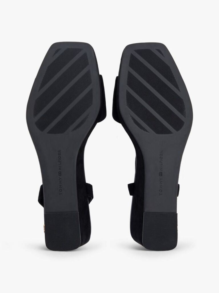 Black Suede TH Monogram Wedge Sandals  Women