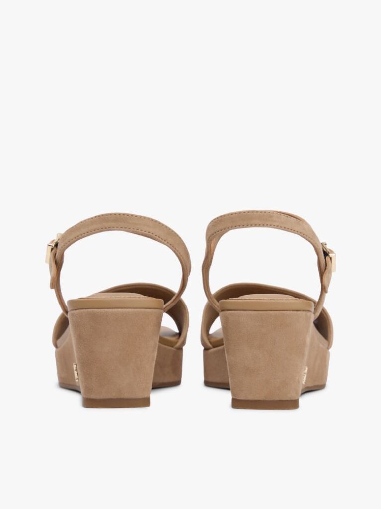 Brown Suede TH Monogram Wedge Sandals  Women