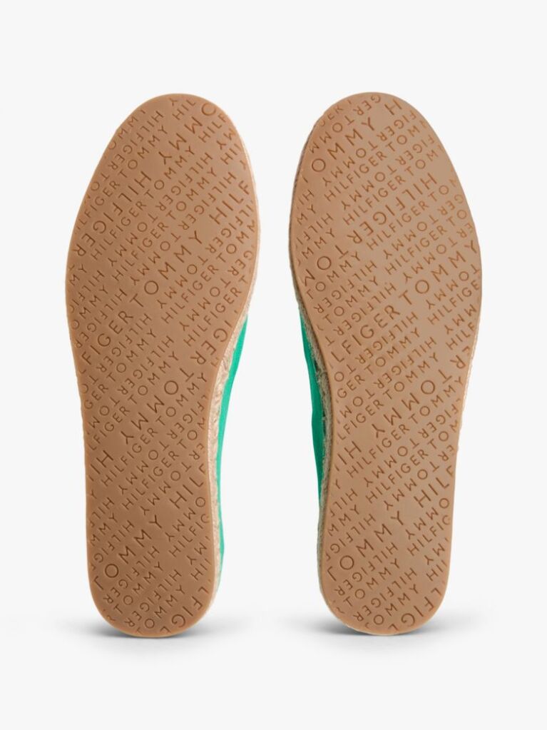Green Logo Embroidery Canvas Espadrilles  Women