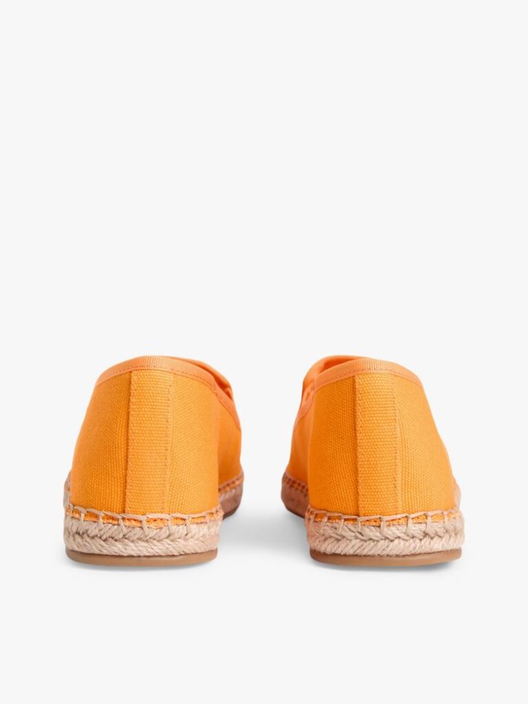 Orange Logo Embroidery Canvas Espadrilles  Women