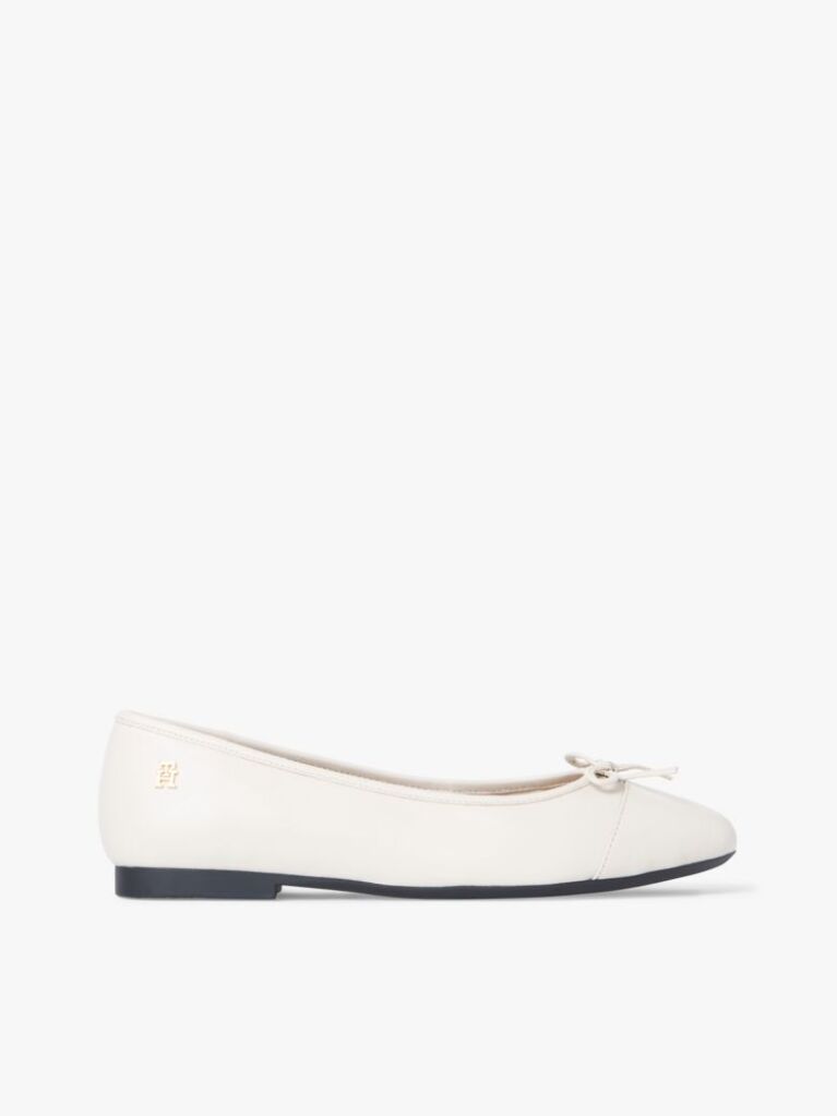 Beige TH Monogram Leather Ballerinas  Women