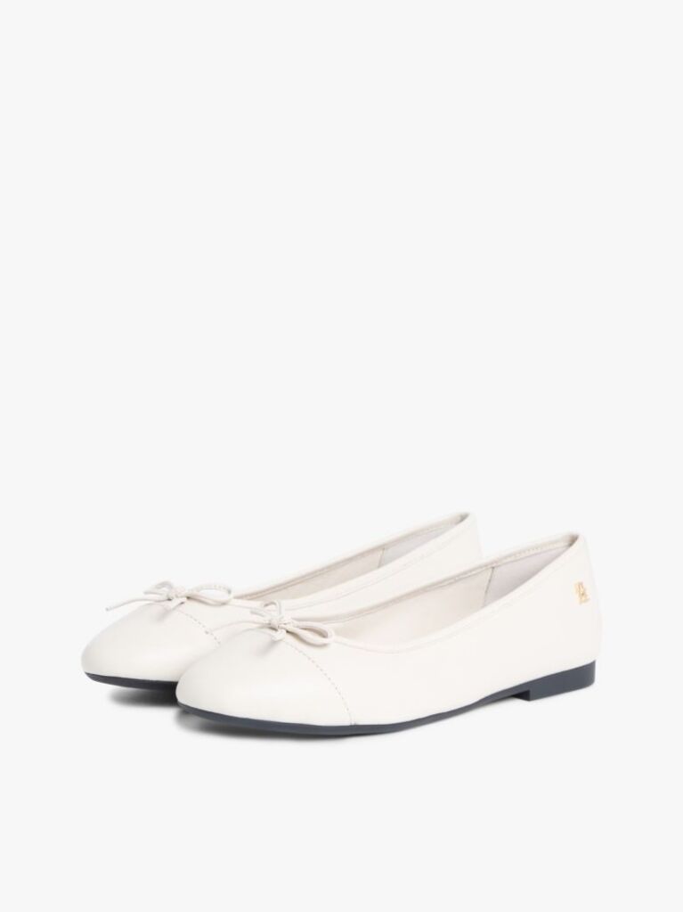 Beige TH Monogram Leather Ballerinas  Women