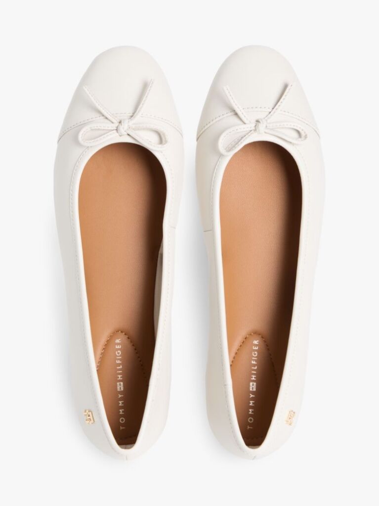 Beige TH Monogram Leather Ballerinas  Women