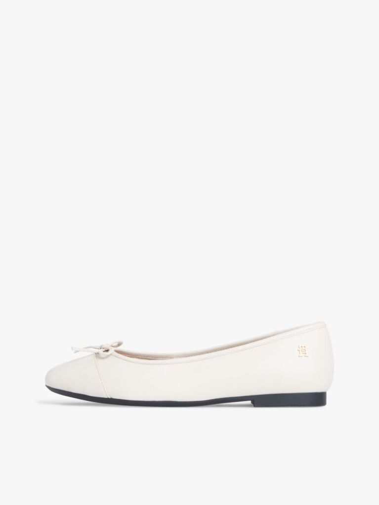 Beige TH Monogram Leather Ballerinas  Women