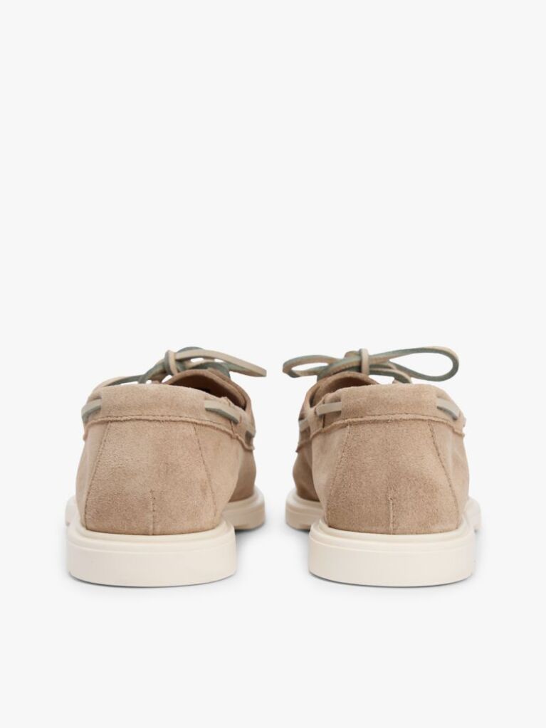 Beige Lightweight Suede Lace-Up Boat Shoes  Women
