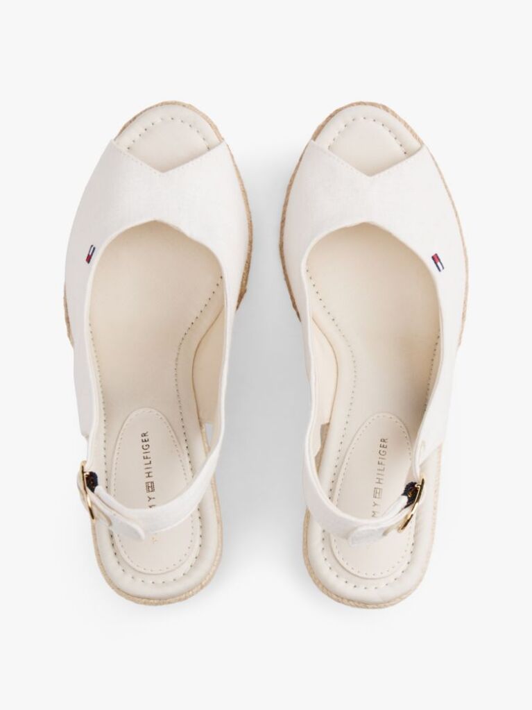 White Hemp Slingback Wedge Espadrilles  Women