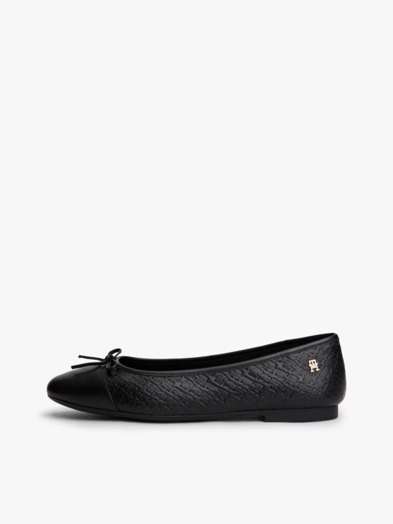 Black TH Monogram Embossed Ballerinas  Women