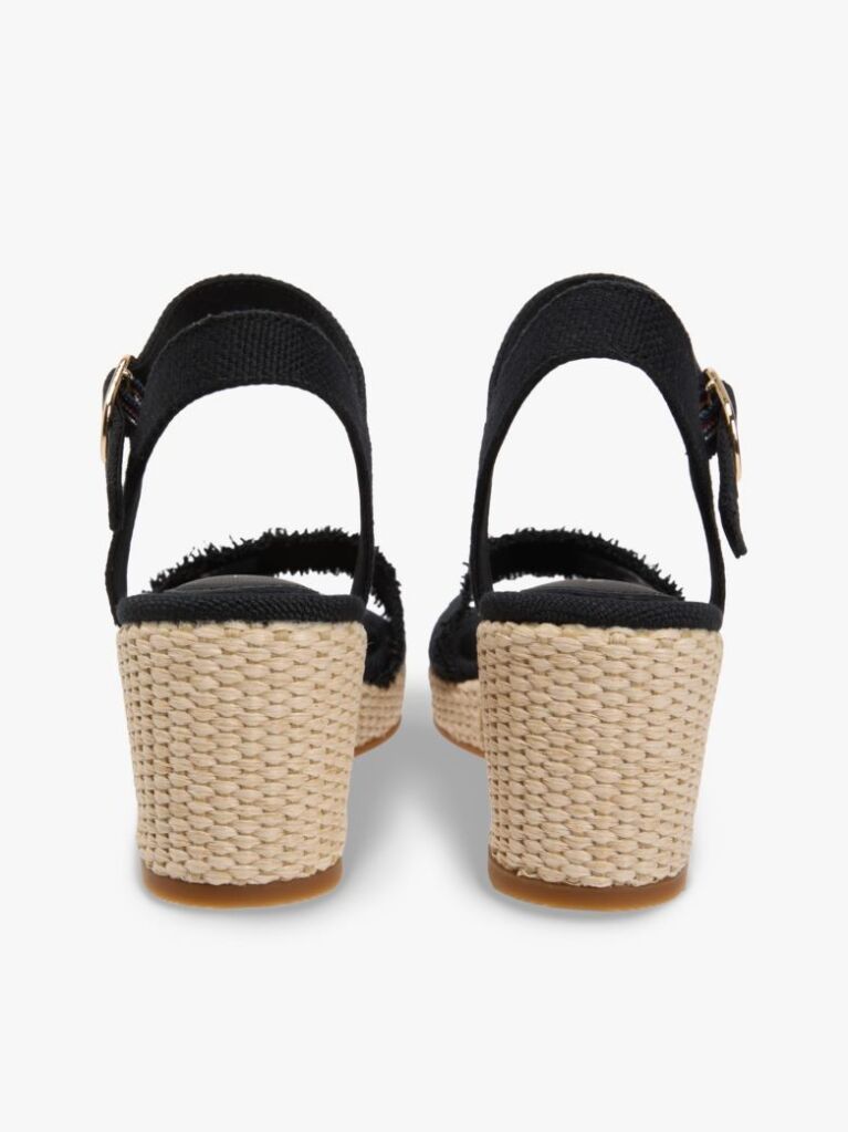 Black TH Monogram Woven Wedge Espadrilles  Women
