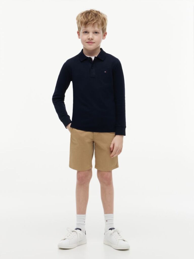 Blue Regular Fit Pique Long Sleeve Polo Shirt  Boys