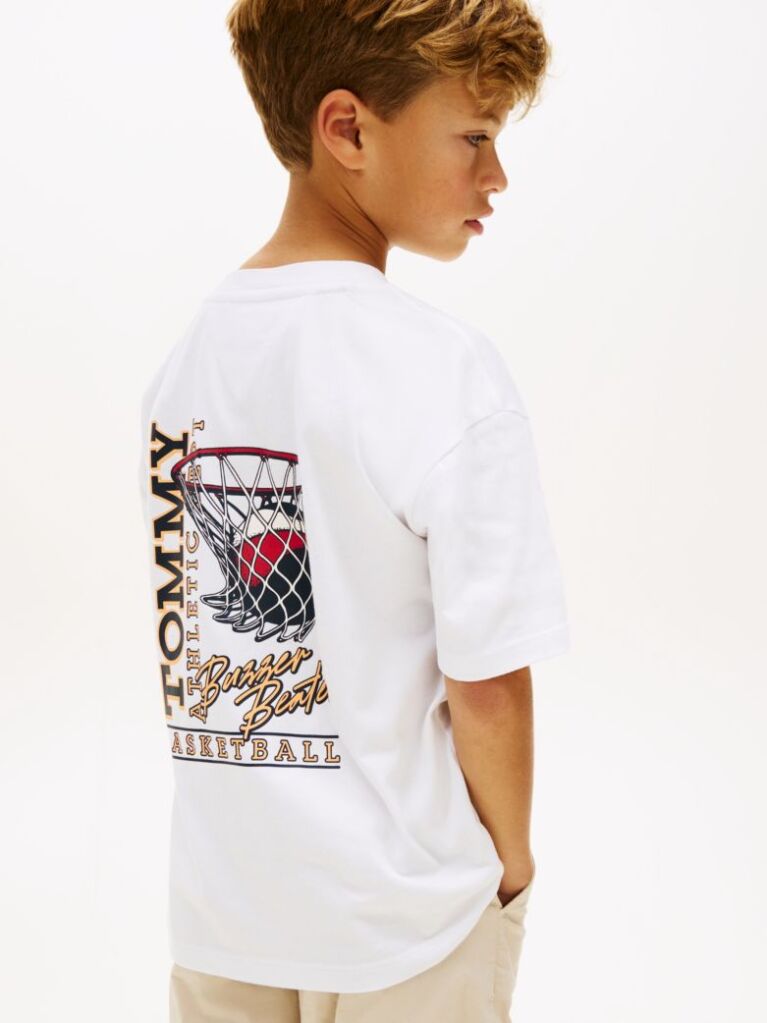 White Back Graphic Crew Neck T-Shirt  Boys