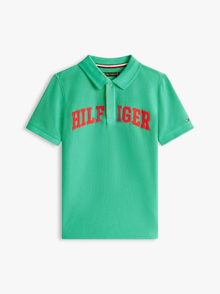 Green Regular Fit Textured Polo Shirt  Boys