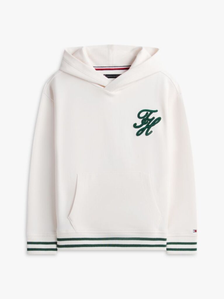 Beige Logo Embroidery Interlock Knit Hoody  Boys