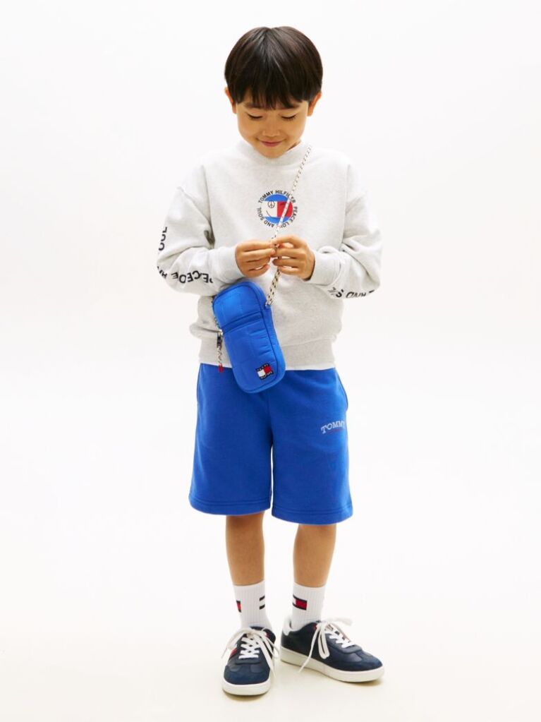 Grey Smiley Flag Back Logo Terry Sweatshirt  Boys