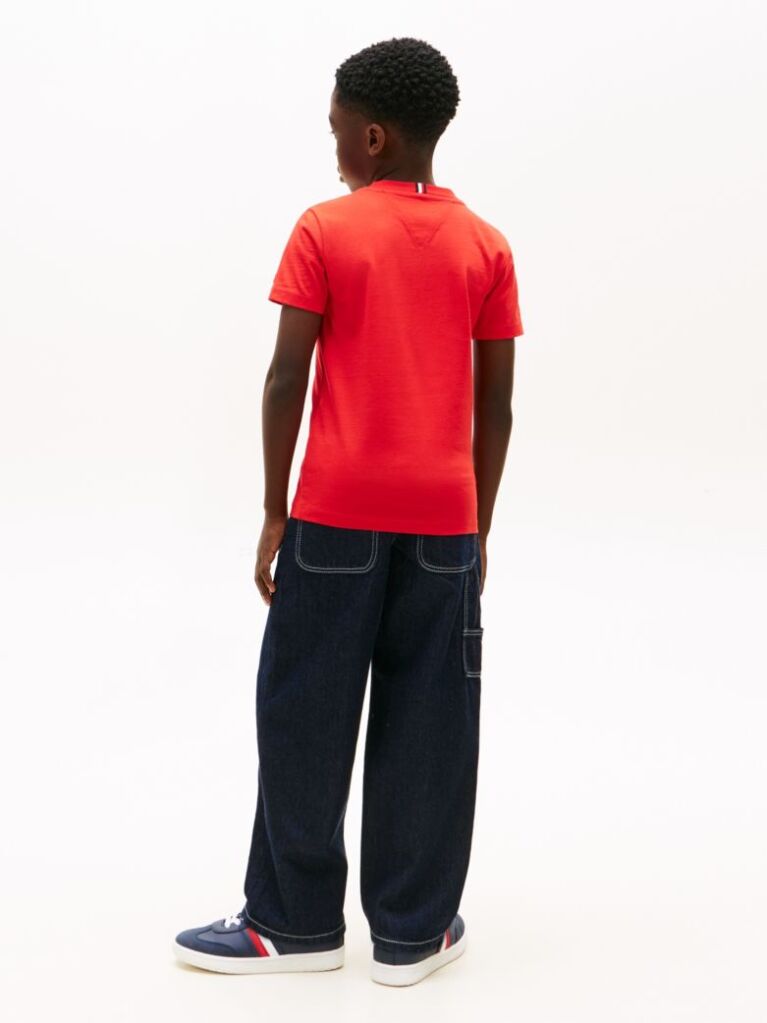 Red Wavy Flag Jersey Crew Neck T-Shirt  Boys