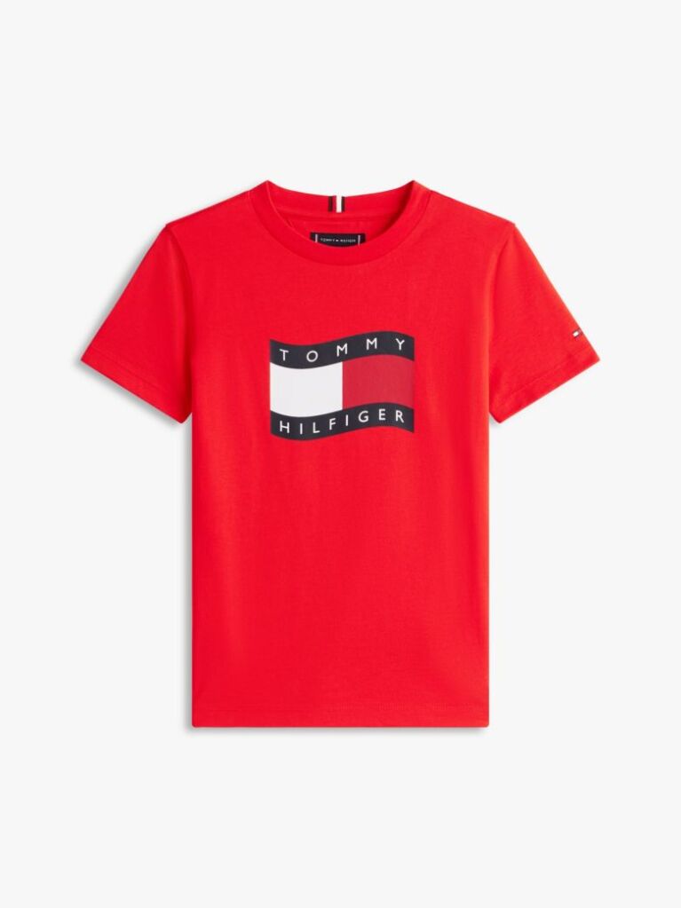 Red Wavy Flag Jersey Crew Neck T-Shirt  Boys