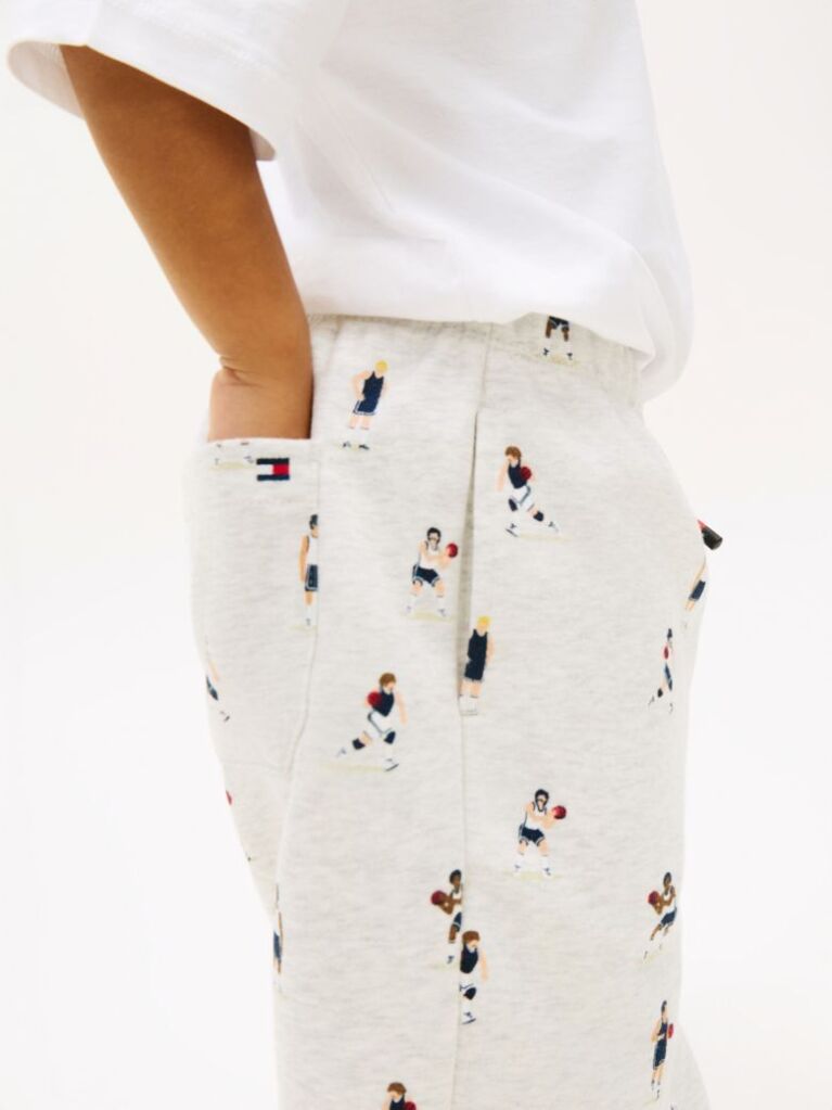 Grey Print Terry Cuffed Joggers  Boys