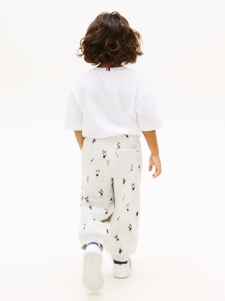 Grey Print Terry Cuffed Joggers  Boys